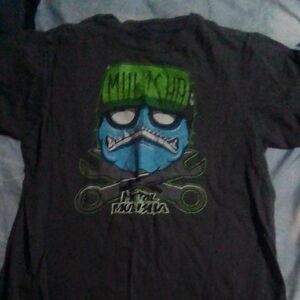 Gray and Green Short Sleeve Tees Casual Style